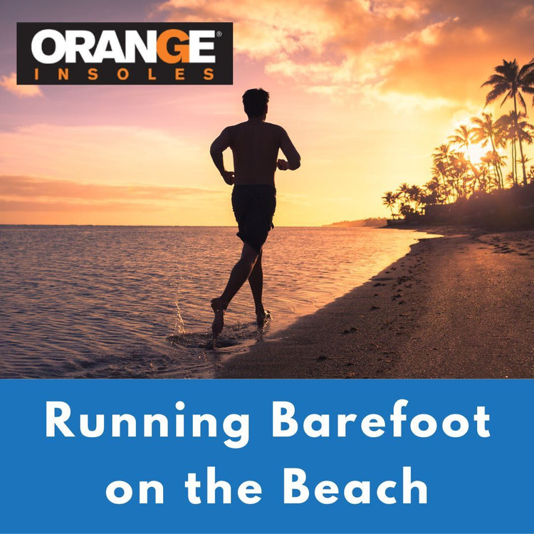 Running Barefoot on the Beach – Orange Insoles